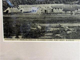ANTIQUE YARD LONG PHOTO OF WWI ERA CAMP MEDICAL OFFICER TRAINING CAMP FORT RILEY